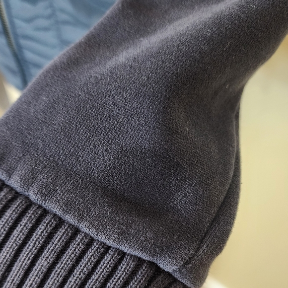 FCUK Hybrid Quilted Jacket Size Small Fleece Lined Navy Blue - Picture 7 of 14